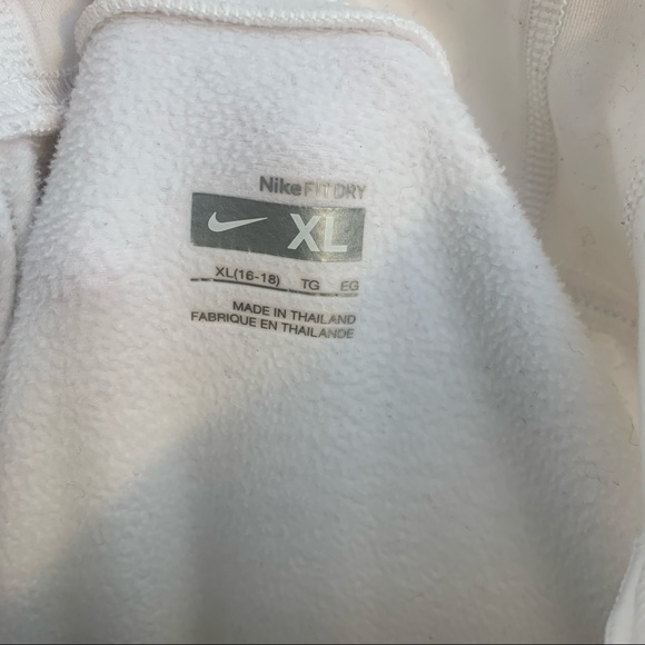 Nike Fit Dry Shirt Fleece Lined 1/4 Zip Top Long Sleeve White Girls Size XL - Picture 2 of 4